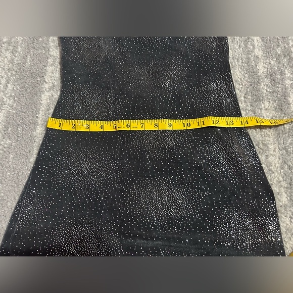 Vtg Y2K Prom Dress Glitter Maxi Gray Fairy Goth Sparkly Slinky Stretch Sz 9-10 - Picture 9 of 11